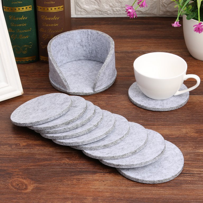 Dessous de Verre - RoundFeltCoaster™ - Gris Clair - LIBERTE EN CUISINE