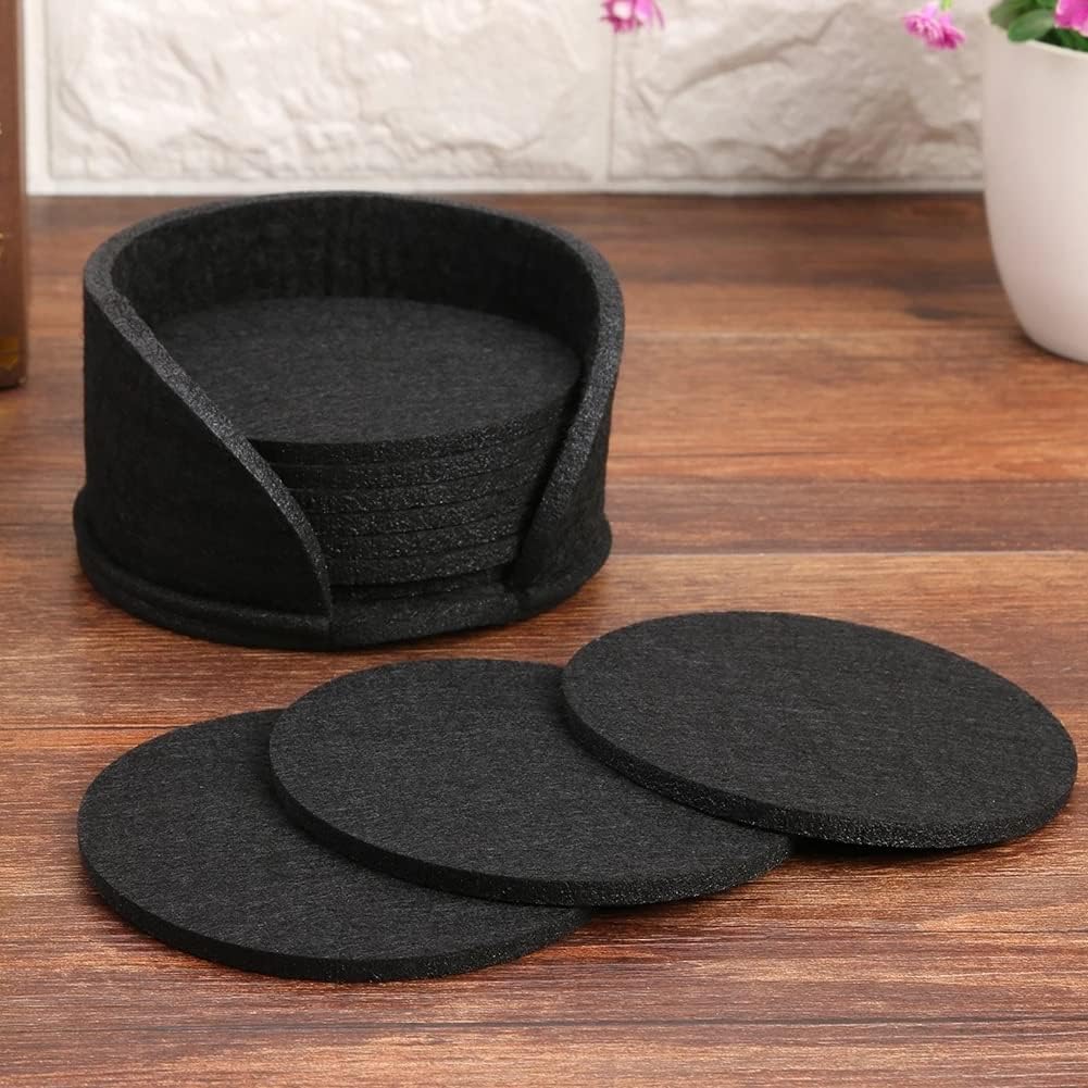 Dessous de Verre - RoundFeltCoaster™ - Noir - LIBERTE EN CUISINE